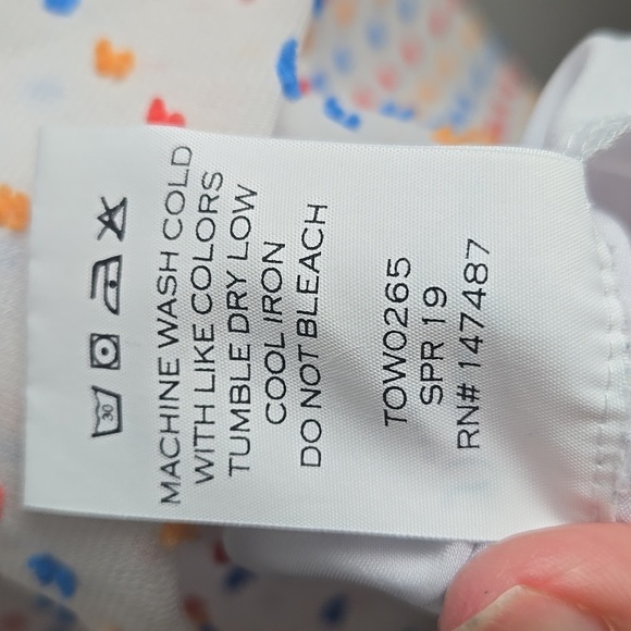 Draper James-Swiss Dot Flutter Sleeve Top in Willow White Multi-Size Large - Picture 12 of 17